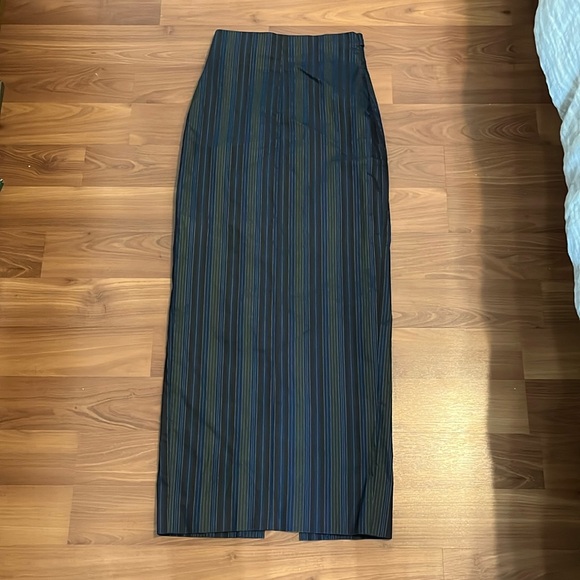 Vintage Romeo Gigli striped cotton blend maxi skirt